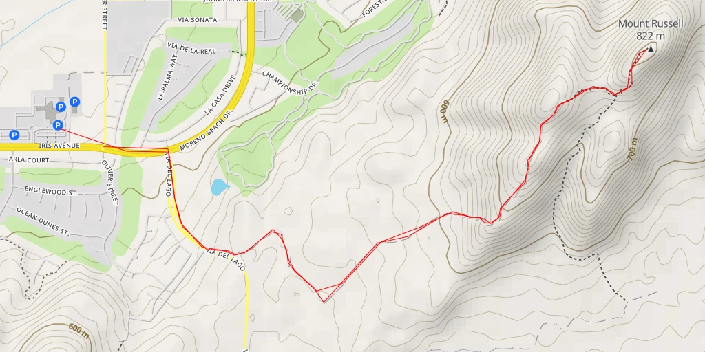 Carte de l'itinéraire :  Mount Russell