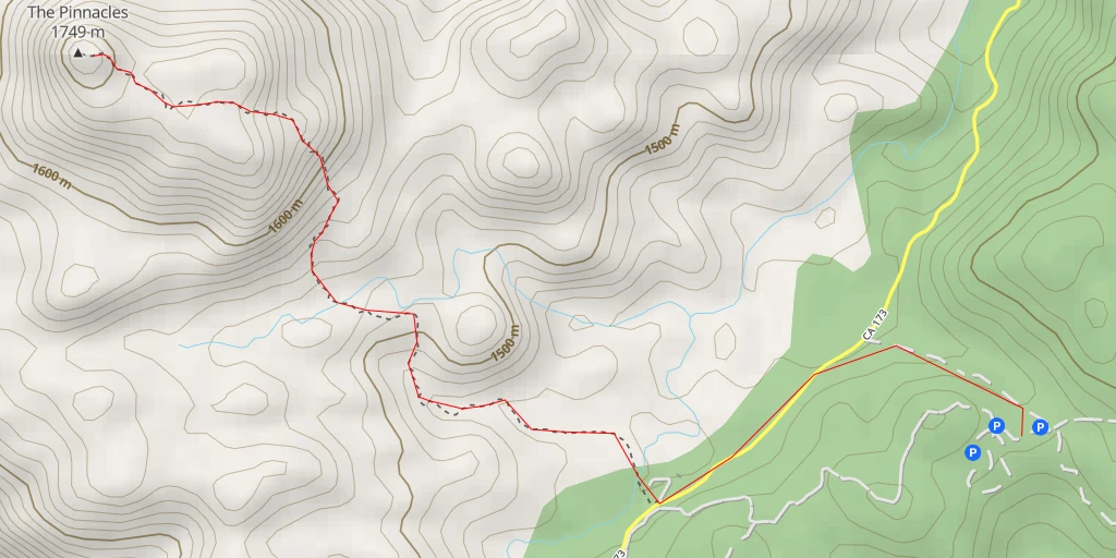 Map of the trail for The Pinnacles