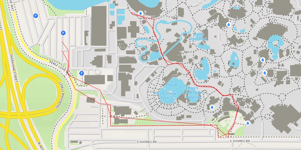 Map of the trail for SeaWorld San Diego - Sea World Drive - San Diego