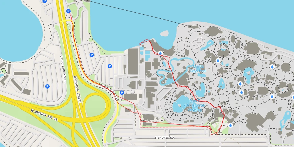 Carte de l'itinéraire :  SeaWorld San Diego - Sea World Drive - San Diego