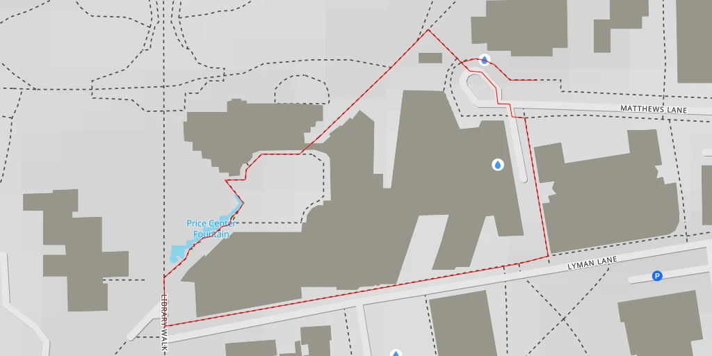 Map of the trail for Price Center Fountain