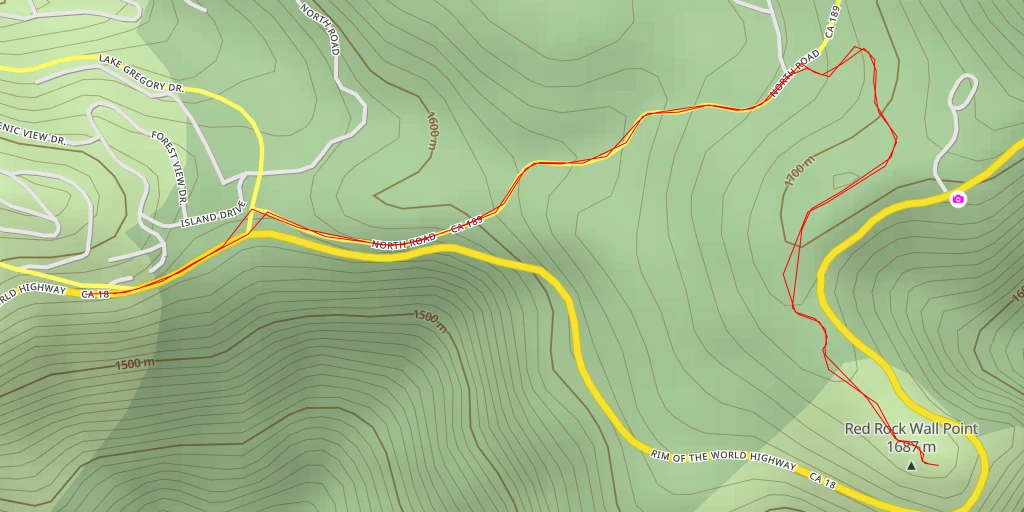 Map of the trail for Red Rock Wall Point