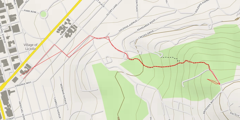 Map of the trail for Encelia Drive - San Diego