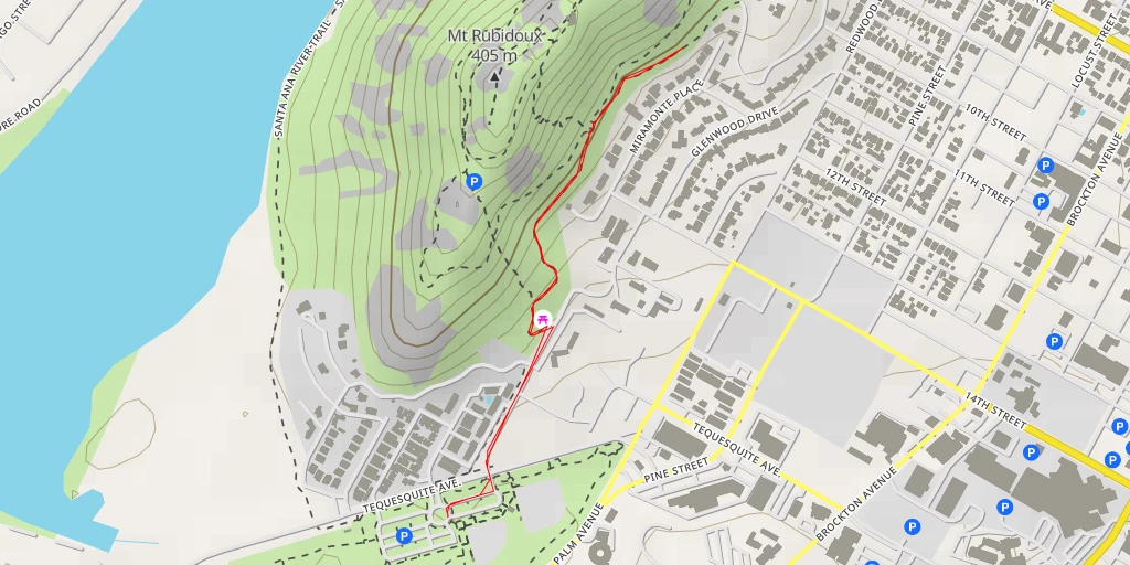 Map of the trail for Mount Rubidoux Drive - Mount Rubidoux Drive - Riverside