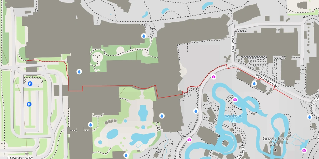 Map of the trail for Disney California Adventure - South Disneyland Drive - Anaheim