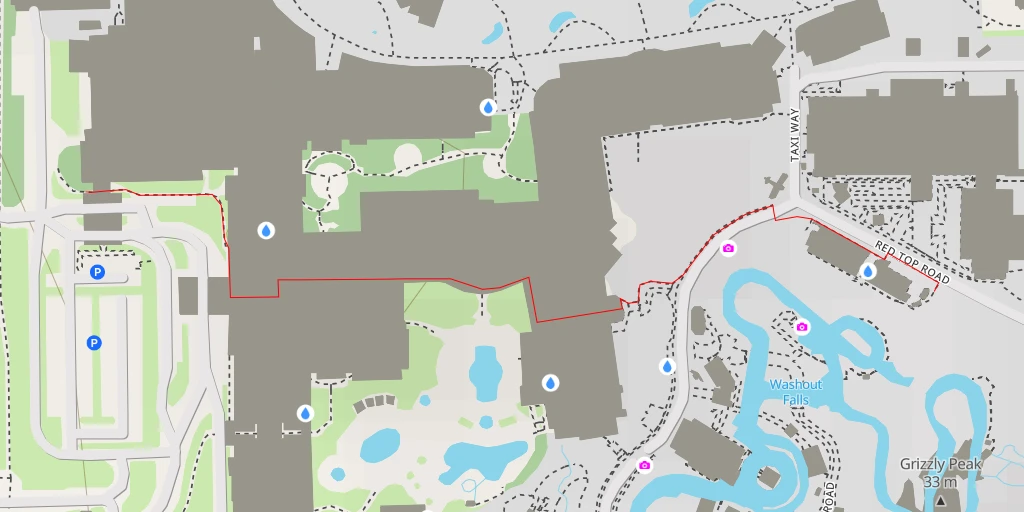 Map of the trail for Disney California Adventure - South Disneyland Drive - Anaheim