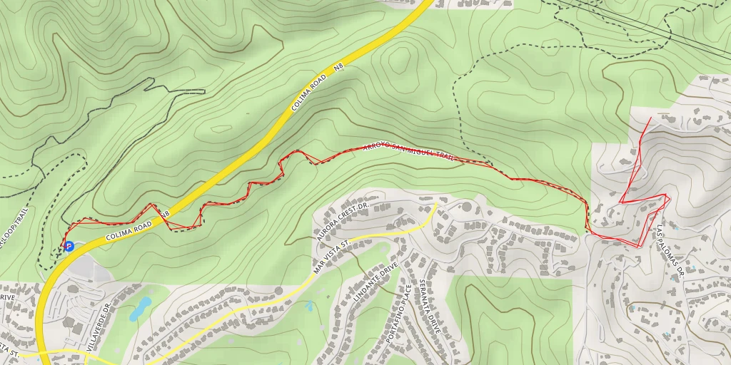 Map of the trail for North Casalero Drive