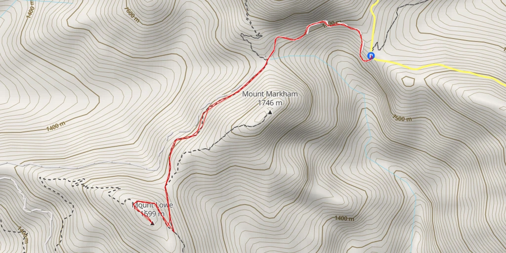 Map of the trail for Mount Lowe