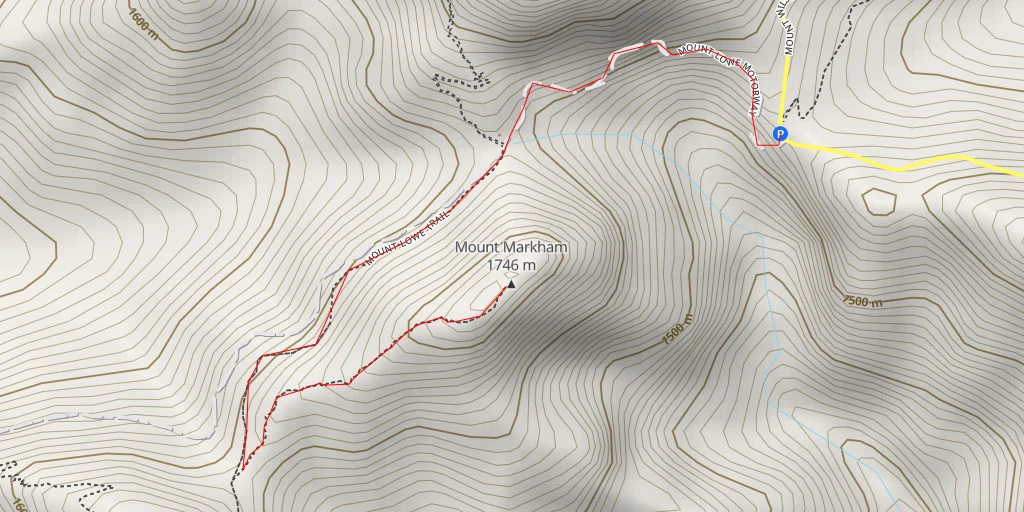 Map of the trail for Mount Markham