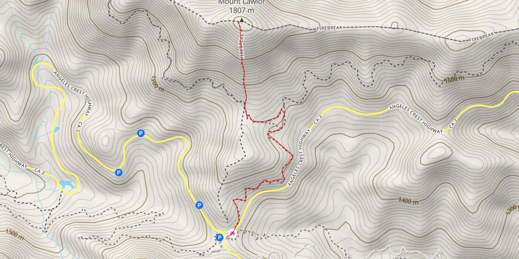 Carte de l'itinéraire :  Mount Lawlor