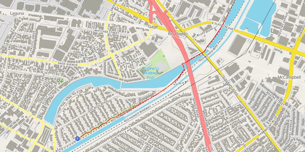 Map of the trail for Rio Hondo River Trail - Rio Hondo River Trail