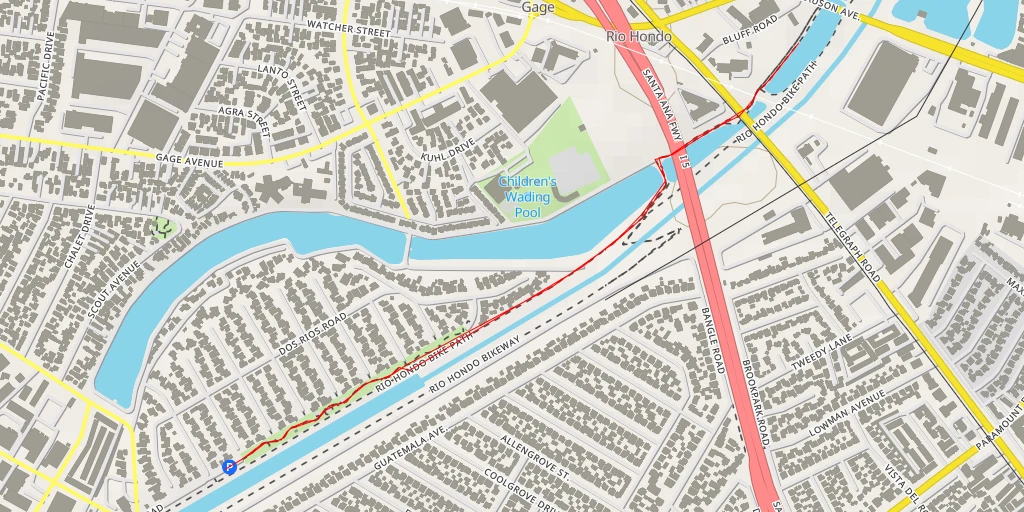 Map of the trail for Rio Hondo River Trail - Rio Hondo River Trail