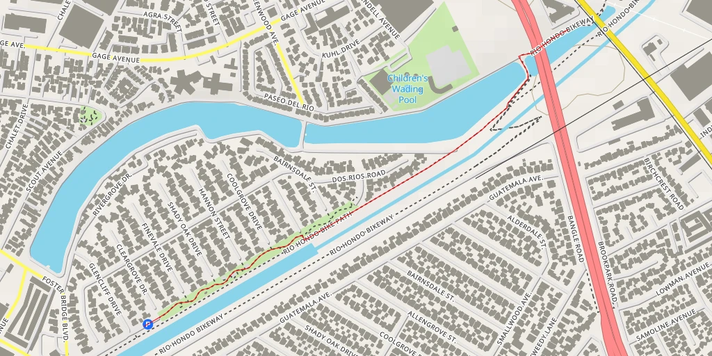 Carte de l'itinéraire :  Rio Hondo Bikeway - Rio Hondo Bikeway