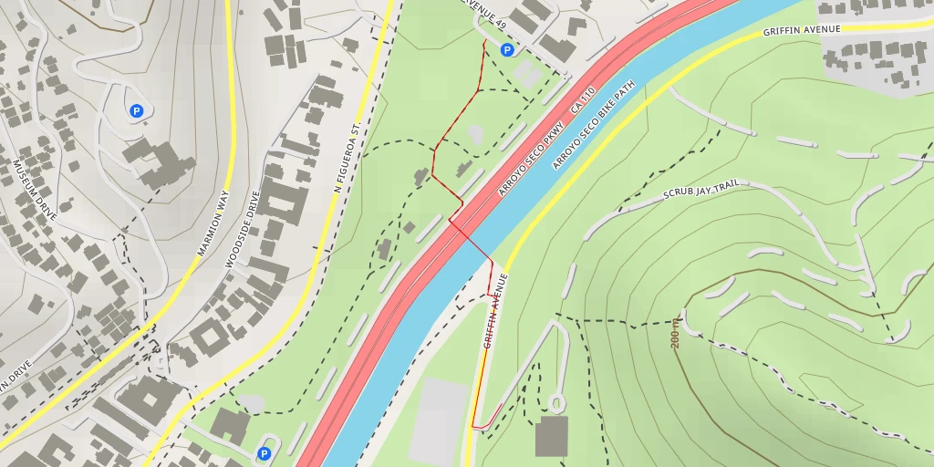 Map of the trail for Arroyo Seco