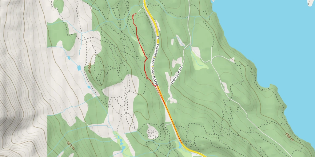 Carte de l'itinéraire :  Nakusp-Mica Creek Highway - Nakusp-Mica Creek Highway - Area B (Shelter Bay/Mica Creek)