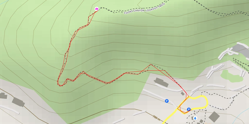 Carte de l'itinéraire :  Cooks Canyon Lookout Trail - Glendale