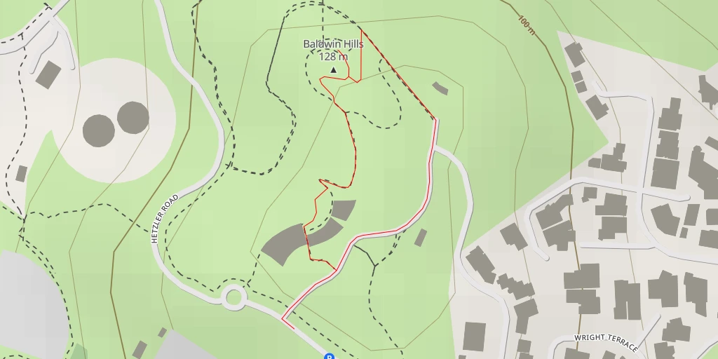 Map of the trail for Baldwin Hills Scenic Overlook