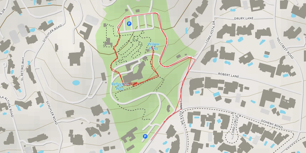 Map of the trail for Willow Pond