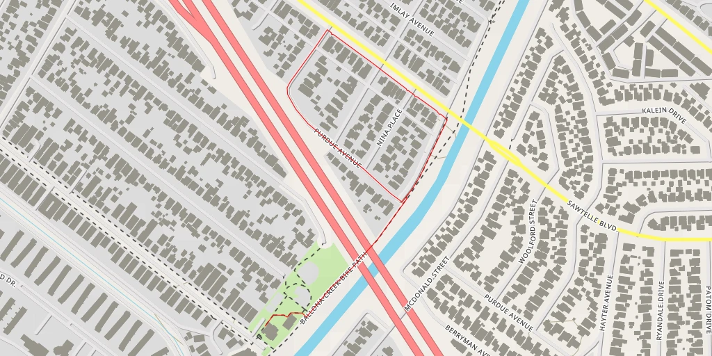 Map of the trail for Ballona Creek