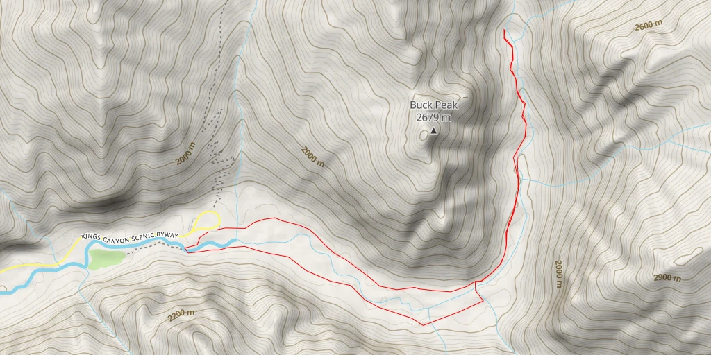 Map of the trail for Mist Falls