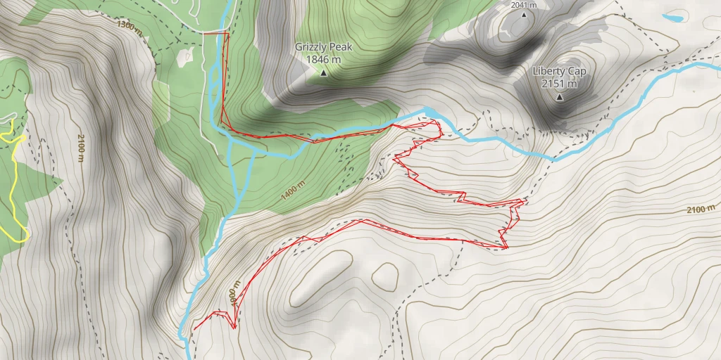 Map of the trail for Illilouette Fall