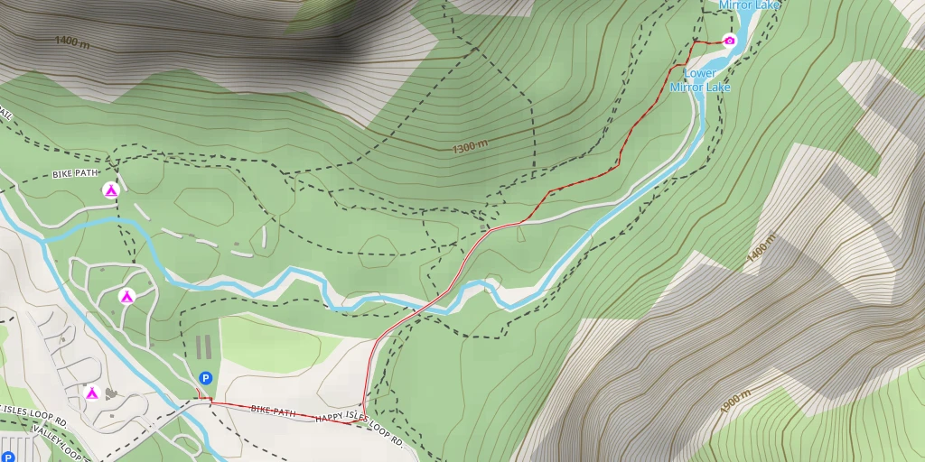 Map of the trail for Valley Loop Trail