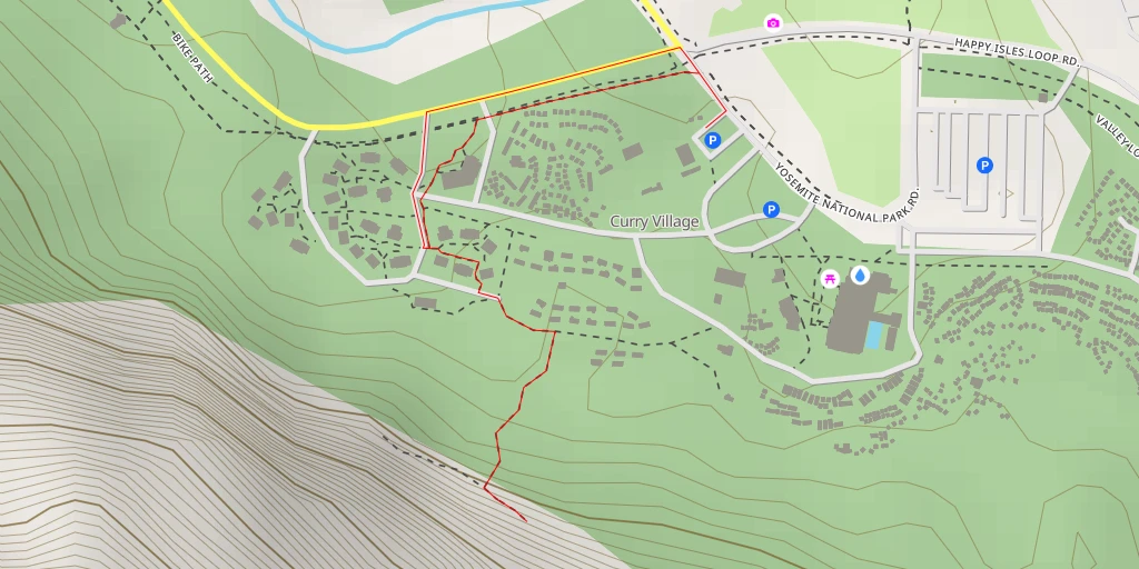 Map of the trail for Staircase Falls