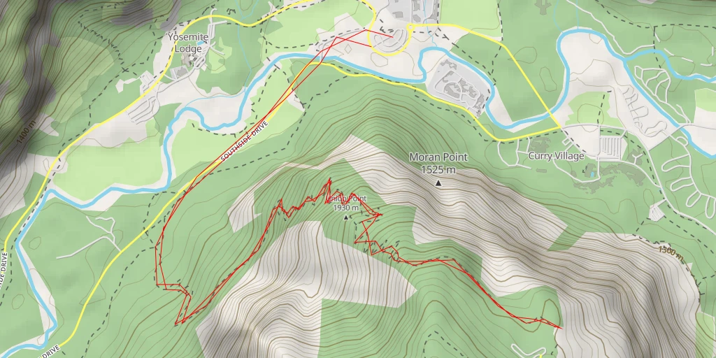 Map of the trail for Glacier Point