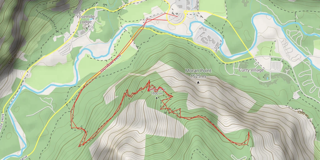 Carte de l'itinéraire :  Glacier Point