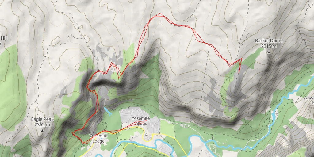 Map of the trail for North Dome