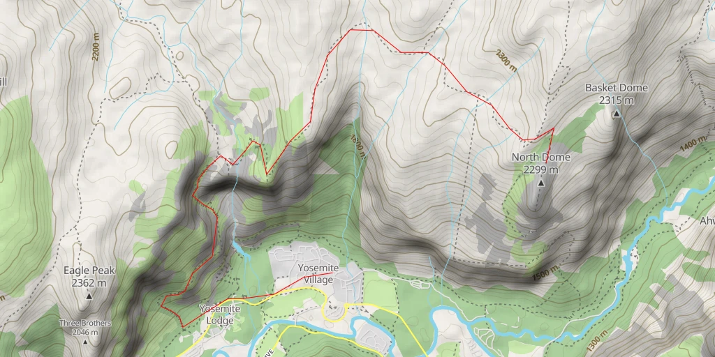 Map of the trail for North Dome