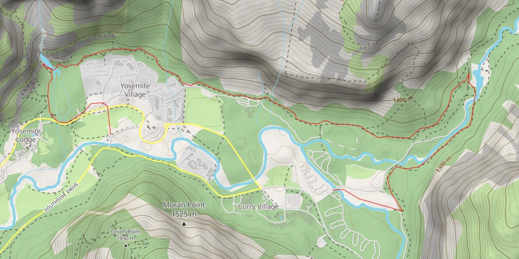 Map of the trail for  Yosemite - Valley Loop Trail