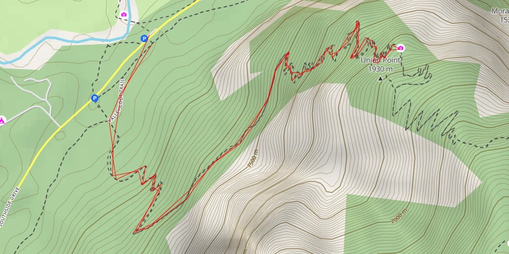 Map of the trail for Four Mile Trail