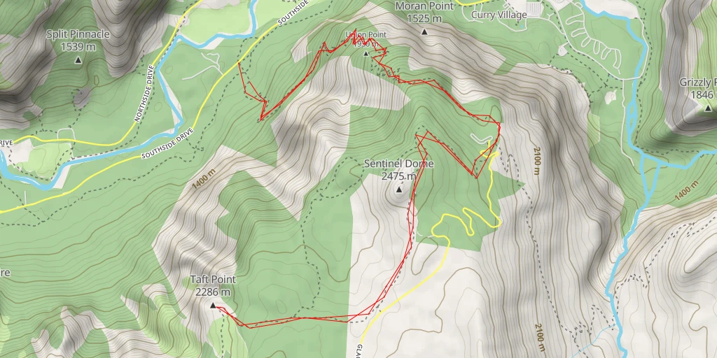 Carte de l'itinéraire :  Taft Point