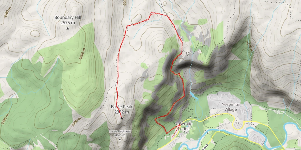 Map of the trail for Eagle Peak