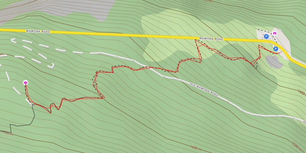 Map of the trail for Inspiration Point