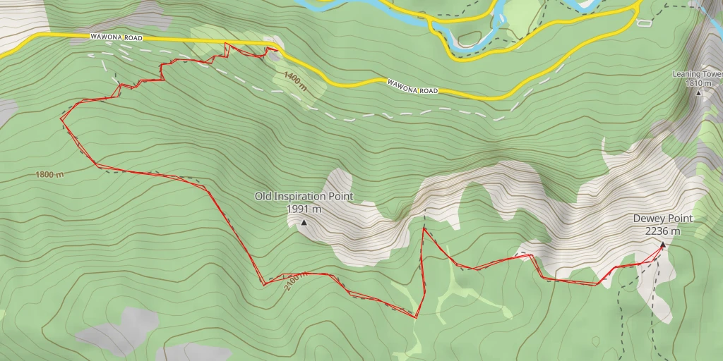 Carte de l'itinéraire :  Dewey Point