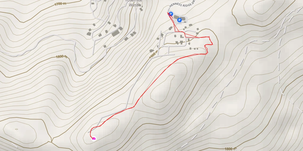 Map of the trail for Henness Ridge Road