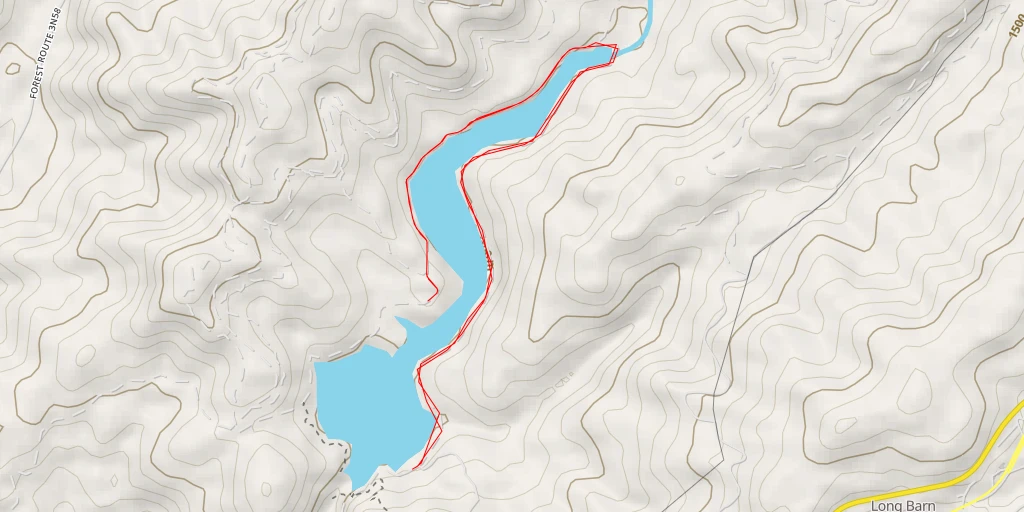 Map of the trail for Lyons Reservoir