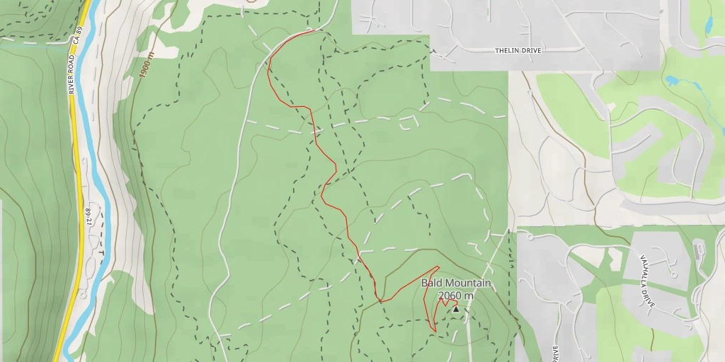 Map of the trail for Bald Mountain