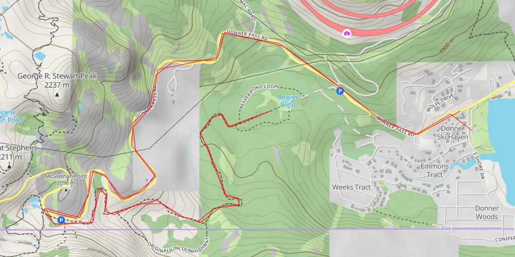 Map of the trail for Beaver Pond