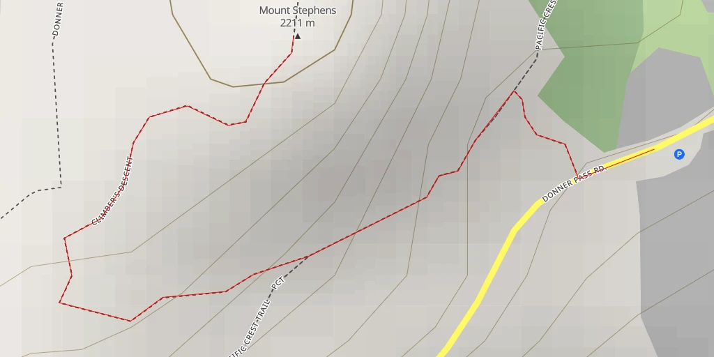 Map of the trail for Mount Stephens