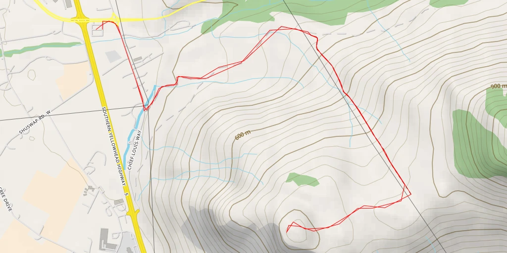 Map of the trail for Paul Peak