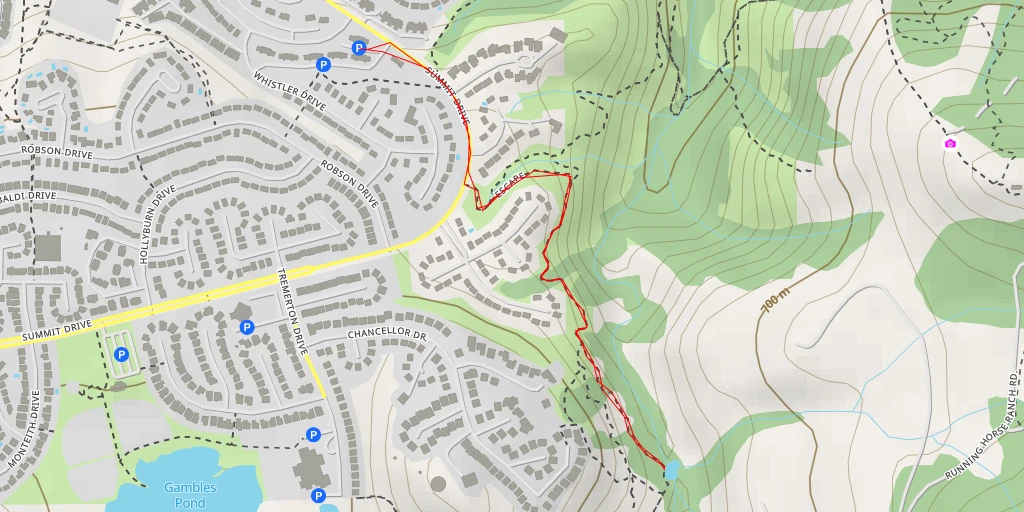 Map of the trail for Chancellor Drive - Kamloops