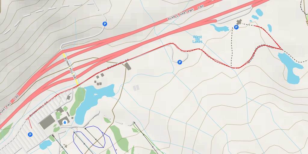 Map of the trail for Donner Summit Rest Area - Glacier Meadow Loop