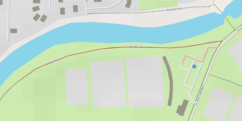 Map of the trail for McArthur Island Disc Golf Course - Island Parkway - Kamloops