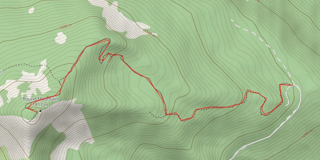 Carte de l'itinéraire :  Round Mountain Lookout