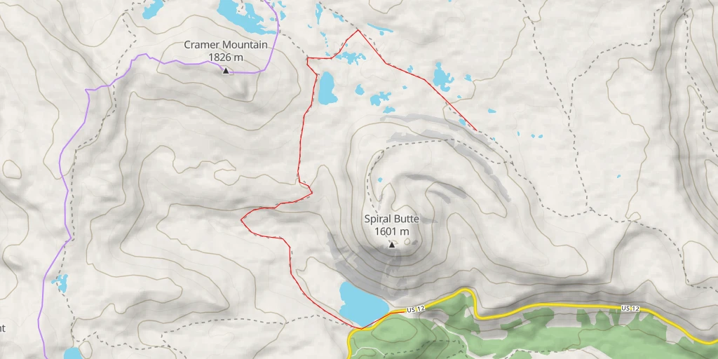 Map of the trail for Shellrock Lake Trail - Shellrock Lake Trail