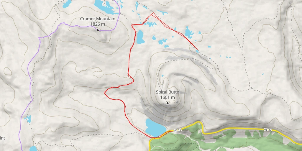 Map of the trail for Shellrock Lake Trail - Shellrock Lake Trail