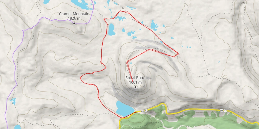 Carte de l'itinéraire :  Spiral Butte